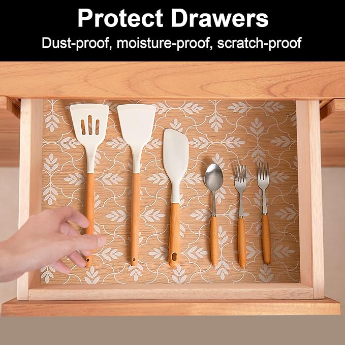 Cooyes Drawer and Shelf Liner, Non-Adhesive Shelf Liners - Image 2