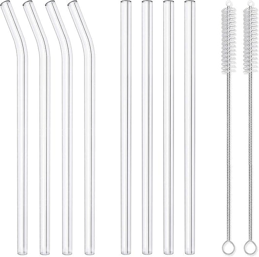 10-Piece Reusable Glass Drinking Straws by HIWARE