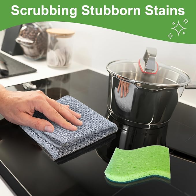 Non Scratch Scrub Sponge and Wire Dishwashing Rag Combo, 12+12 Pack, Dish - Image 5