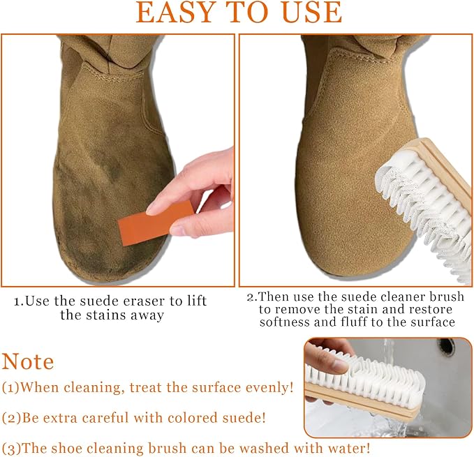 2PCS Suede Brush for Shoes Nubuck Brush Suede Eraser Suede Shoe Brush Suede - Image 3