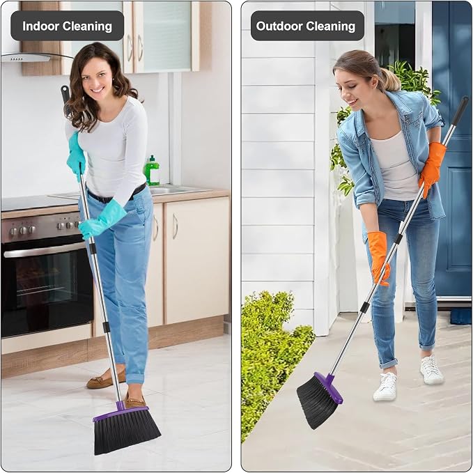 Broom and Dustpan Set, Windproof and Self-Cleaning Teeth - Image 7