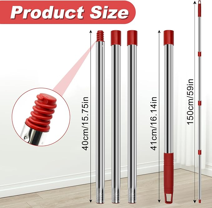 4 Section Spin Mop Replacement Handle - Image 2