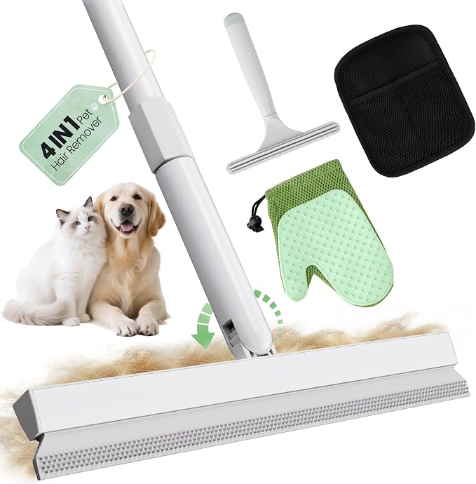 Carpet Rake for Pet Hair Removal Tool - 4 in 1 Pet Hair Remover Kit for Dog Cat by PWBSLAI