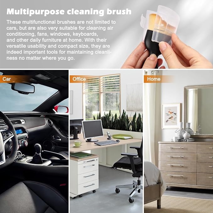 Car Interior Detailing Brush, Curved Design Car Cleaning Brush Dust Collectors - Image 6