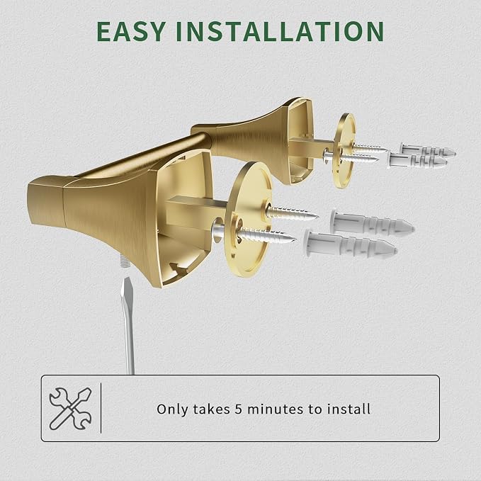 Toilet Paper Holder Wall Mount Brushed Gold Double Post Pivoting Tissue Roll - Image 6
