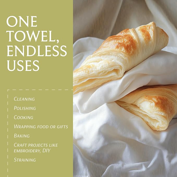 Wealuxe Flour Sack Dish Towels for Kitchen, 12 Pack, 28x28 - Image 6