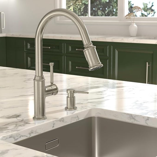 Lava Odoro Soap Dispenser for Kitchen Sink, Modern Brass Built in Countertop - Image 2
