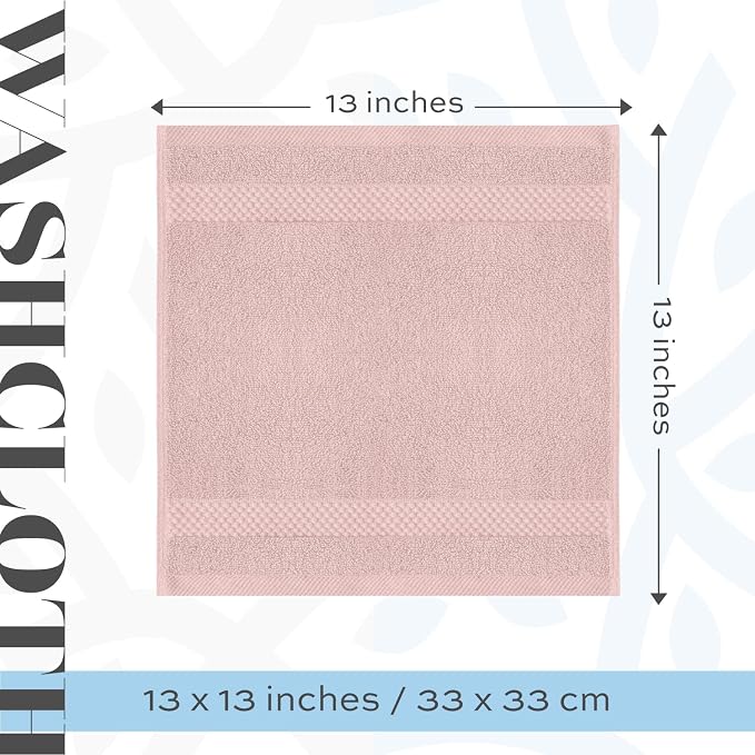 White Classic Luxury Cotton Washcloths 13x13 Inch - Image 4