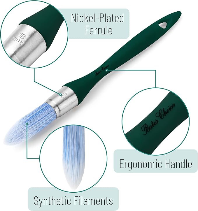 Bates- Trim Paint Brush, 0.75 Inch, Ergonomic Non-Slip Handle, Synthetic - Image 3