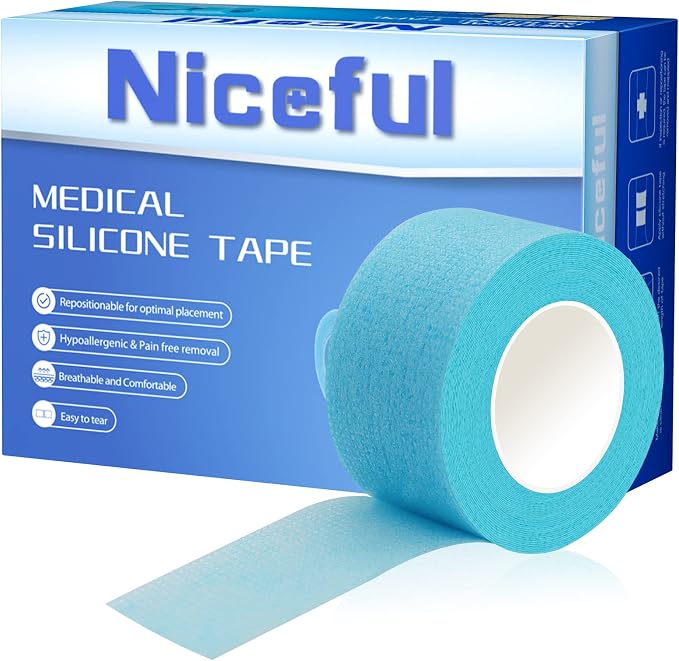 4 Rolls Silicone Sensitive Skin Tape 1"x 4 Yard, Repositionable Medical Tape by Niceful