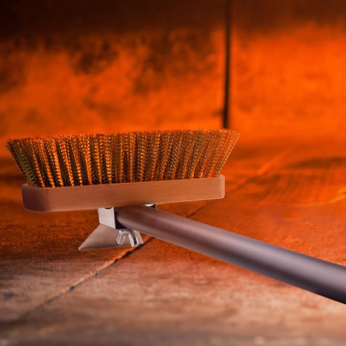 Pizza Oven Brush 7 Inch Brass Bristles Replacement Brush Head and Scraper - Image 7
