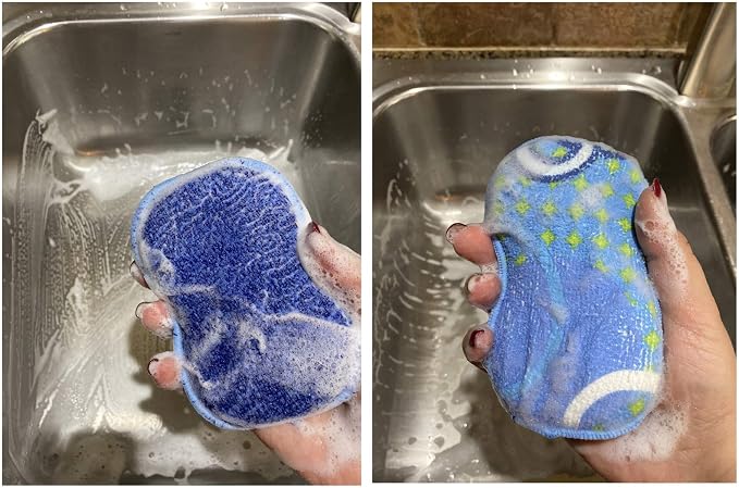 Microfiber Double Sided Scrub & Wipe Sponge Pad - Image 8