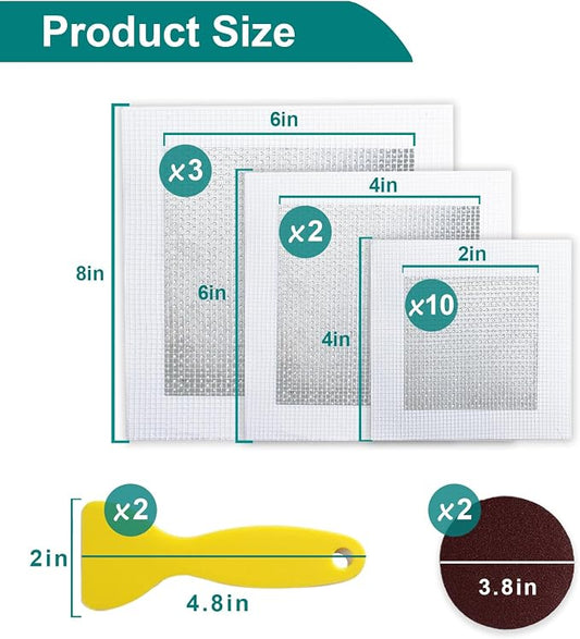 19 Pack Drywall Repair Kit for Large Holes, 2/4/6/8 Inch Dry Wall Patch Kits - Image 2