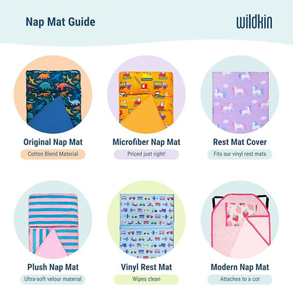 Wildkin Kids Original Nap Mat – Cozy Kids Sleep Mat with Pillow, Ideal for School & Travel - Jurassic Dinosaurs