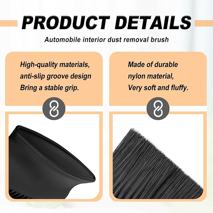 Car Detailing Brush with Ultra Soft Bristles Automotive Interior Cleaning and - Image 3