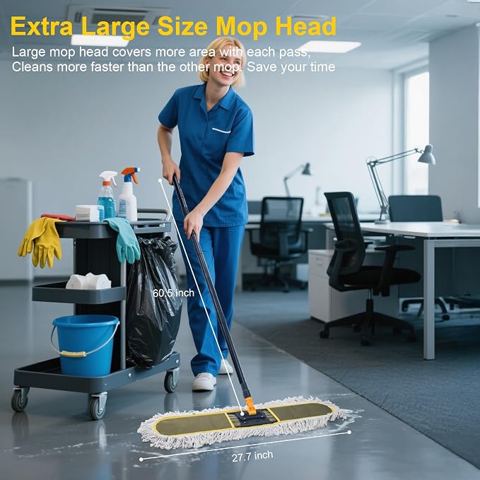 24" Commercial Dust Mops for Floor Cleaning - Image 2