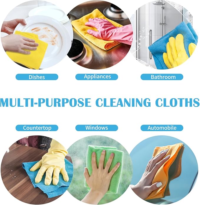 Microfiber Cleaning Cloth, 50 Pack Cleaning Rags - Image 3