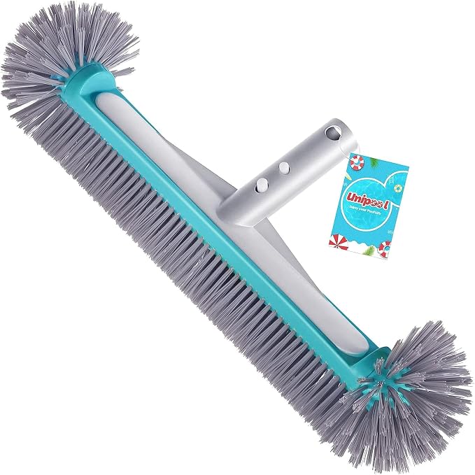 Swimming Pool Brush Head with Round Ends，17.5" Heavy Duty Aluminum Back Head by Unipool