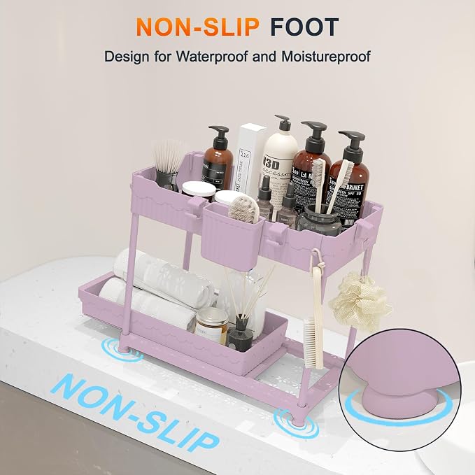 Under Sink Organizer, Bathroom Organizers and Storage, 2 Tier Multi-Use Pull - Image 6