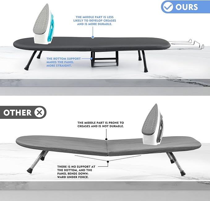 BiJun Small Ironing Board, Foldable Table Top Ompact Portable Mini Ironing - Image 4