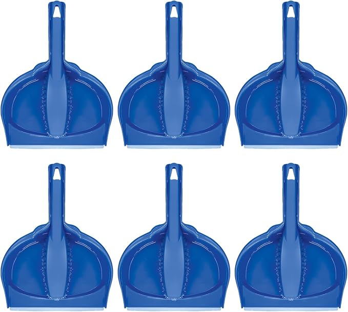 LOLA Clip On Dust Pan & Brush Set, 6 Pack, w/Easy Dust, Dirt & Debris Catching by LolaProducts