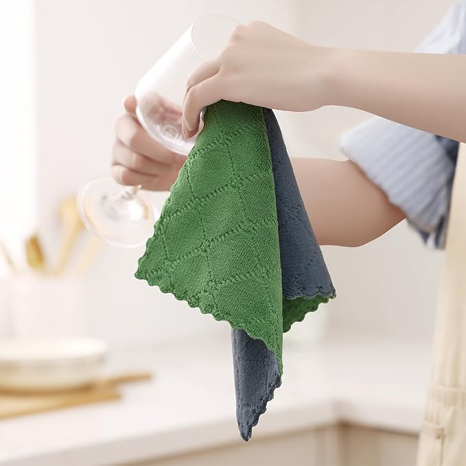 Homaxy 12 Pack Kitchen Cloths Dish Towels, Super Soft and Absorbent Dish Cloths - Image 4