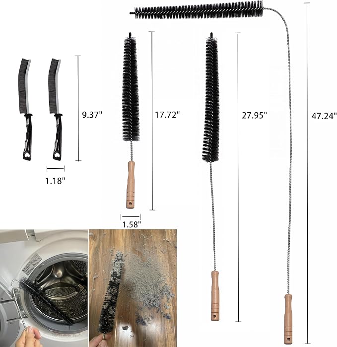 Dryer Vent Cleaner Kit, 3-Size Flexible Dryer Vent Brush Set - Image 2
