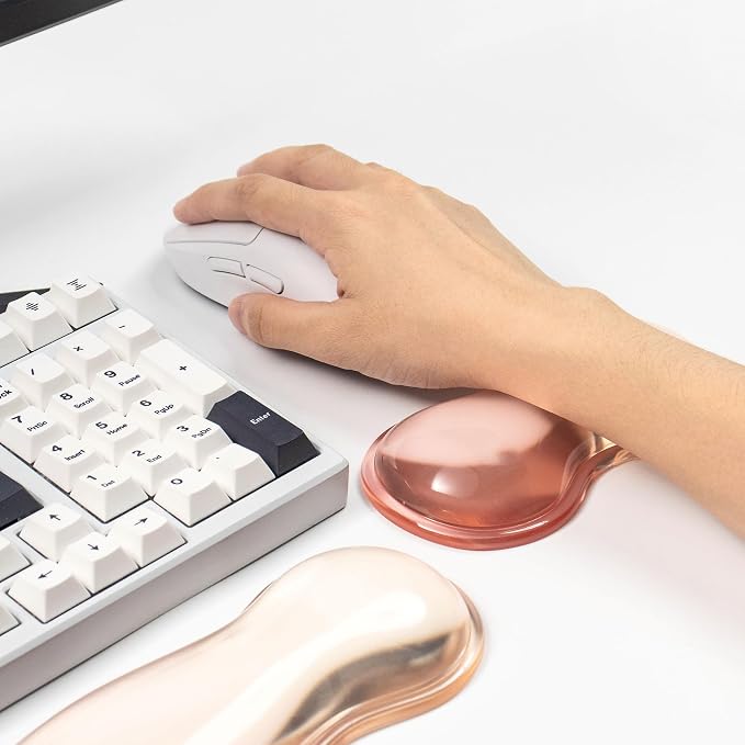 Gel Keyboard and Mouse Wrist Rest Set – Clear Orange Wrist Rest - Image 5