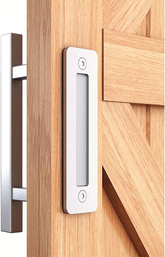 EaseLife 12" Stainless Steel Sliding Barn Door Handles and Pulls, Double Sided by EaseLife