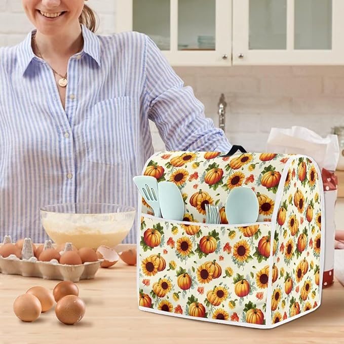 Sunflower Mixer Cover for Kitchen Aid 6-8 Qt Mixer Small Appliance Dust Covers Universal for Air Fryers, Coffee Makers, Fall Decoration for Home Gift for Friends