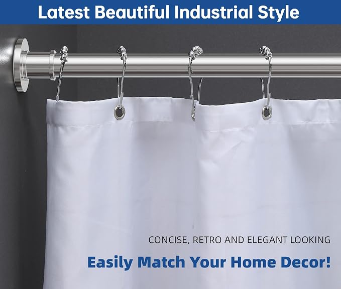 BRIOFOX Industrial Shower Curtain Rod - Image 2