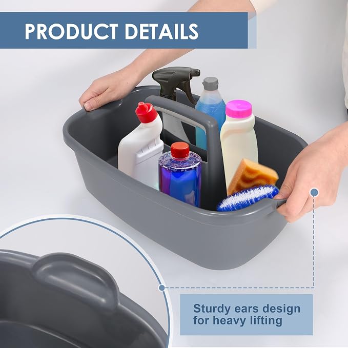 Large Cleaning Supplies Caddy Organizer, Portable Shower Caddy Plastic Basket - Image 3