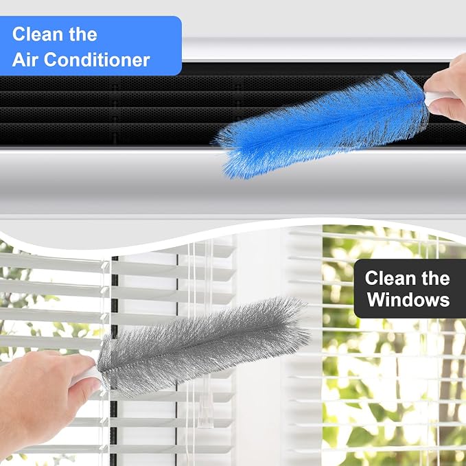 2 Pcs Cobweb Duster, Fan Cleaner Brushes Bendable Fans Cleaning Brush Set - Image 4