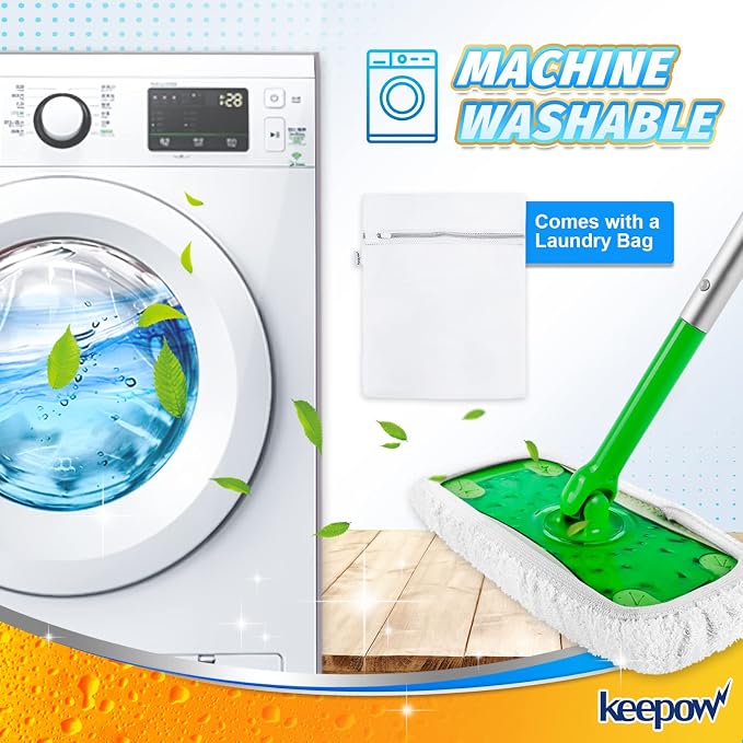 KEEPOW Reusable Dry Sweeping/Wet Mopping Cloths Compatible - Image 7