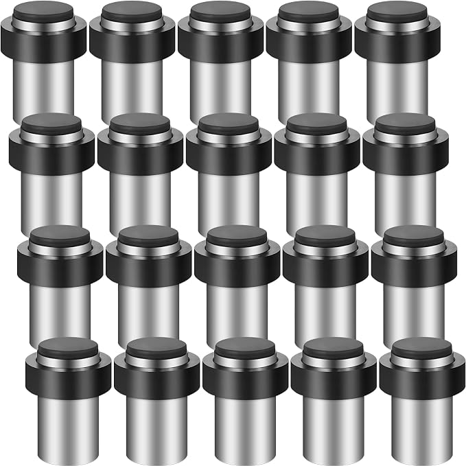 Chumia 30 Pcs Door Stopper Mounted Floor Stops Stainless Steel Cylindrical by Chumia