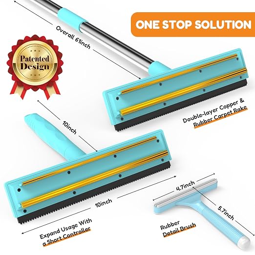 3 In 1 Carpet Rake for Pet Hair Removal Tool - Image 7