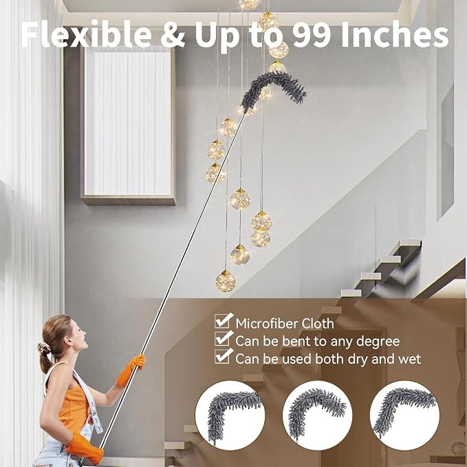 HAMEINY Feather Duster for Cleaning Microfiber Furniture Dusters - Image 4