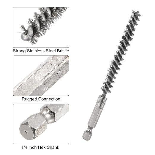 HARFINGTON 2pcs Stainless Steel Bore Brush 8mm Dia Cleaning Wire Brush - Image 4