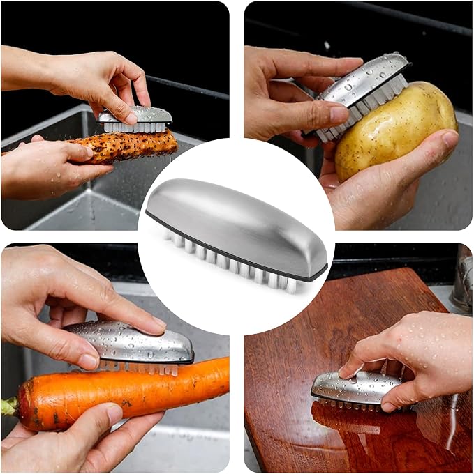 Vegetable and Fruit Cleaning Brush, 304 Stainless Steel Cleaning Brush - Image 4