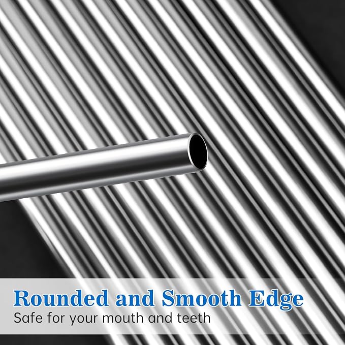 Tomorotec 30oz Straws, 0.35"/9mm Diameter Sleek Metallic Finish- 7 Straight - Image 7