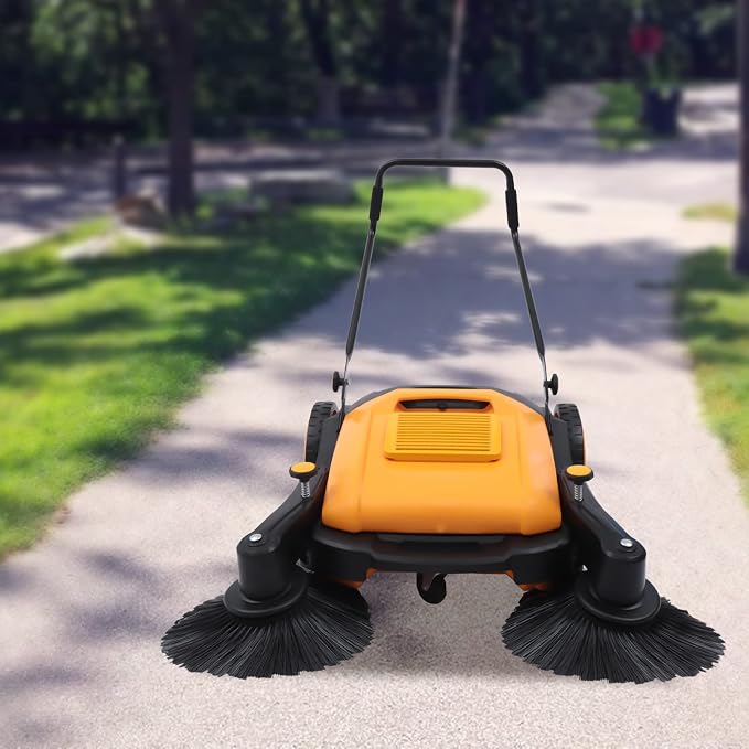41" Hand Push Floor Sweeper Outdoor Manual Floor Sweeper, 5 Adjustable Gears by Unknown