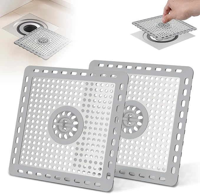 Hibbent 2 Pack Upgraded Shower Drain Hair Catcher, Shower Drain Cover by Hibbent