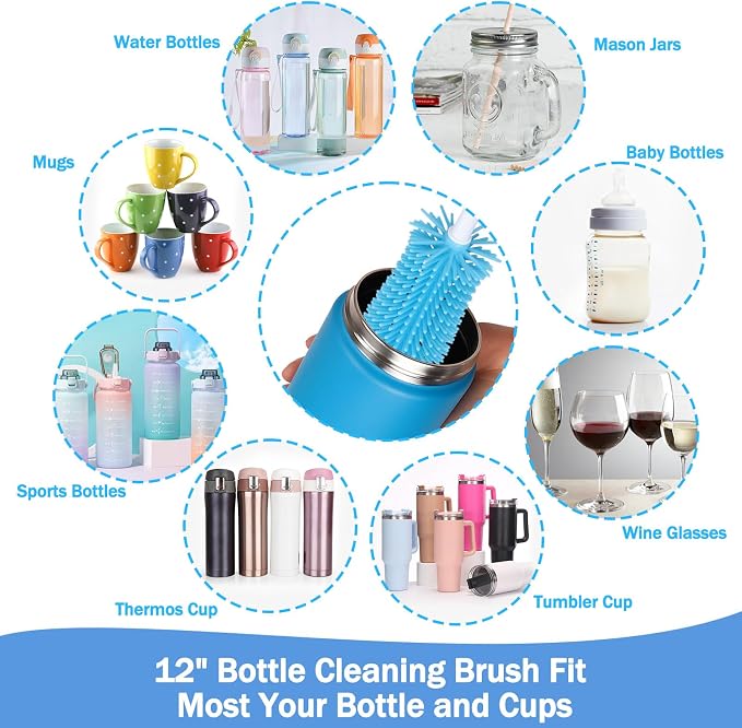 XANGNIER 3 PCS Water Bottle Cleaner Brush Set - Image 7