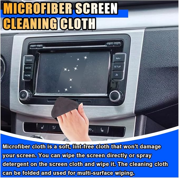 Square Car Touch Screen Cleaner Cloth, Microfiber Cleaning Pad Car Cleaning - Image 5
