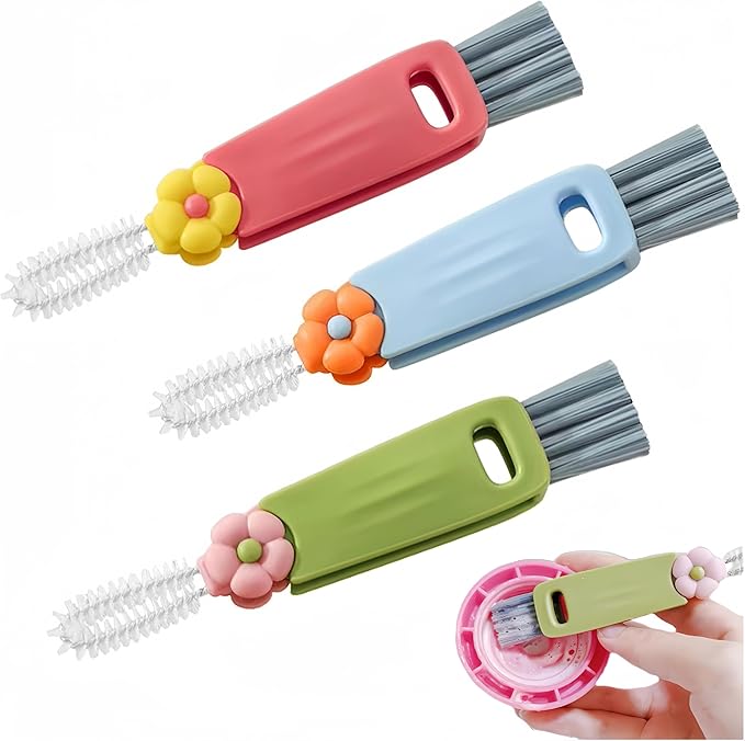 3 in 1 Cup Lid Cleaning Brush, Water Bottle Cleaner Brush, Portable Cup Lid Gap by Sayehuanye