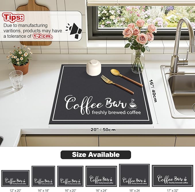 Findosom Dish Drying Mat, Cuttable Drying Mat - Image 2