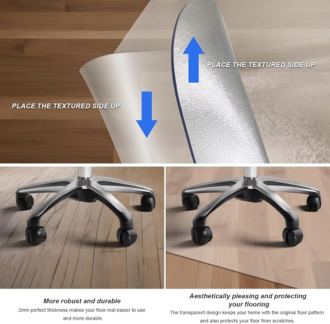 Azadx Chair Mat for Hardwood 60"x 48" Large Office Chair Mat for Hardwood - Image 5