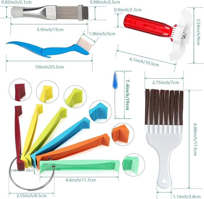 10 Piece Air Conditioner Fin Comb Cleaning Kit AC Coil Cleaning Brush Condenser - Image 2