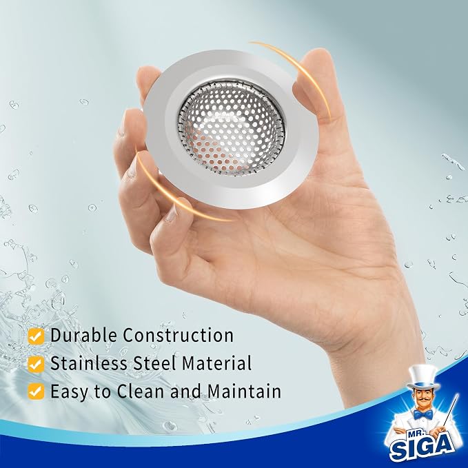 MR.SIGA Bathtub Drain Strainer, Stainless Steel Shower Bathtub Drain Hair - Image 7