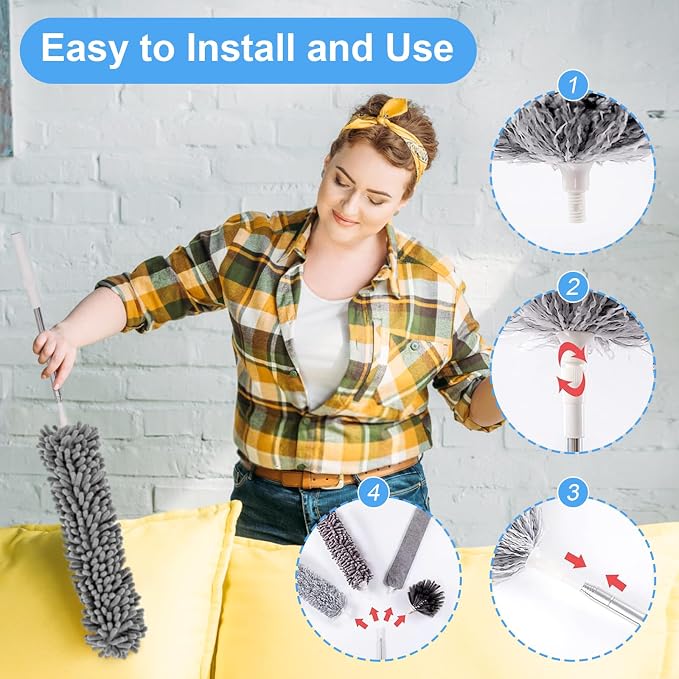 Duster for Cleaning 5-in-1 Kit, 100 Inches Duster - Image 2